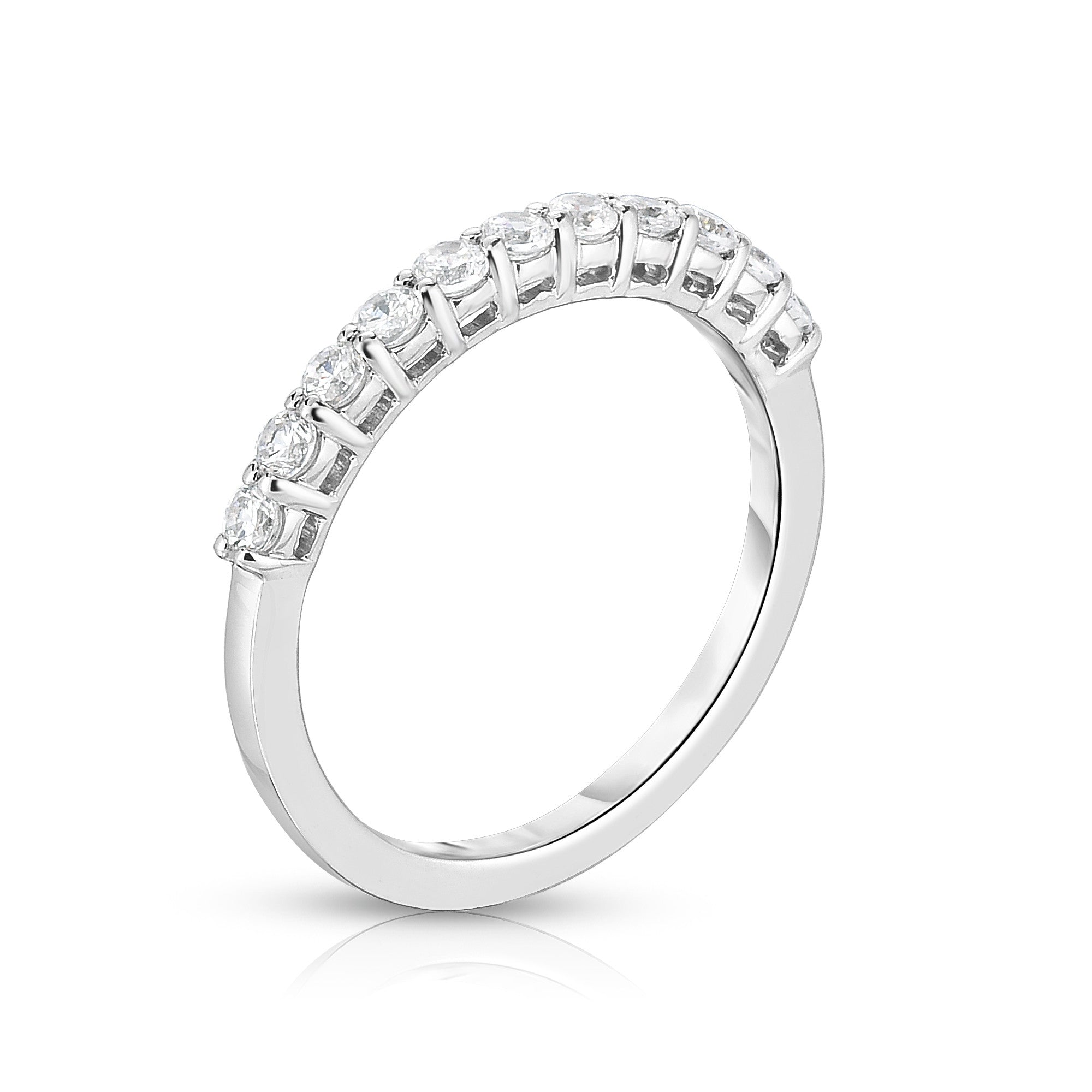 11-Stone 0.33Ct Diamond Wedding Band in 14K White Gold
