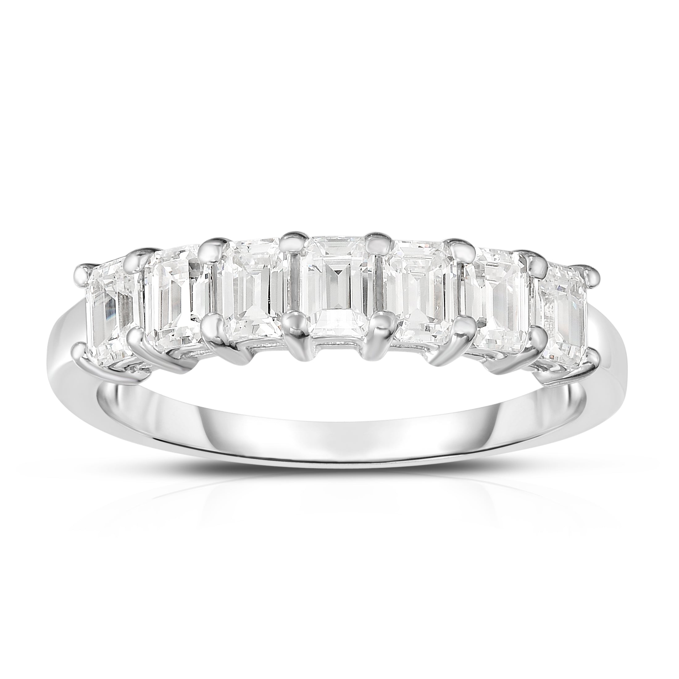7-Stone Emerald Cut 1.00Ct Diamond Ring