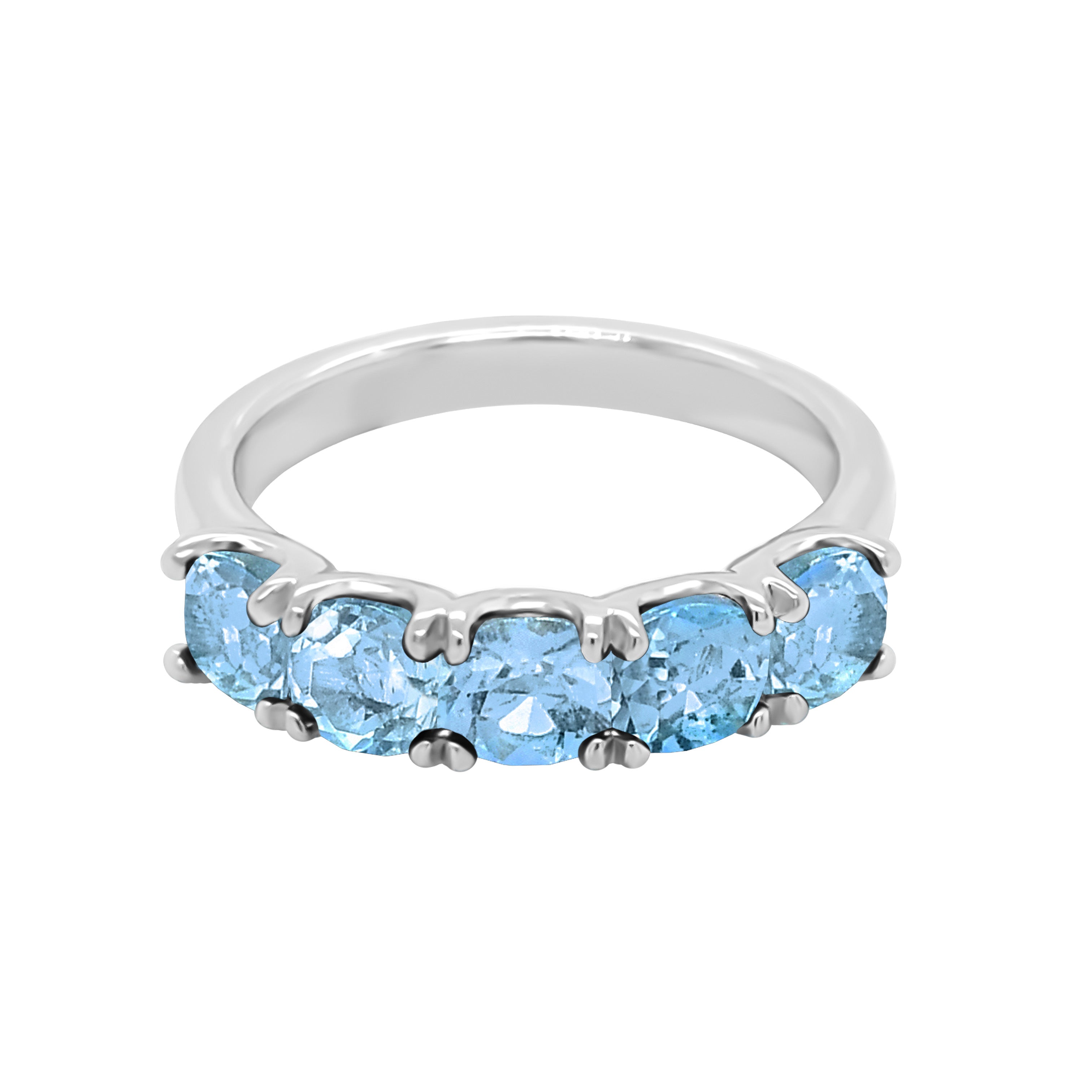Cushion 4x4MM Blue Topaz Ring in 14K Gold