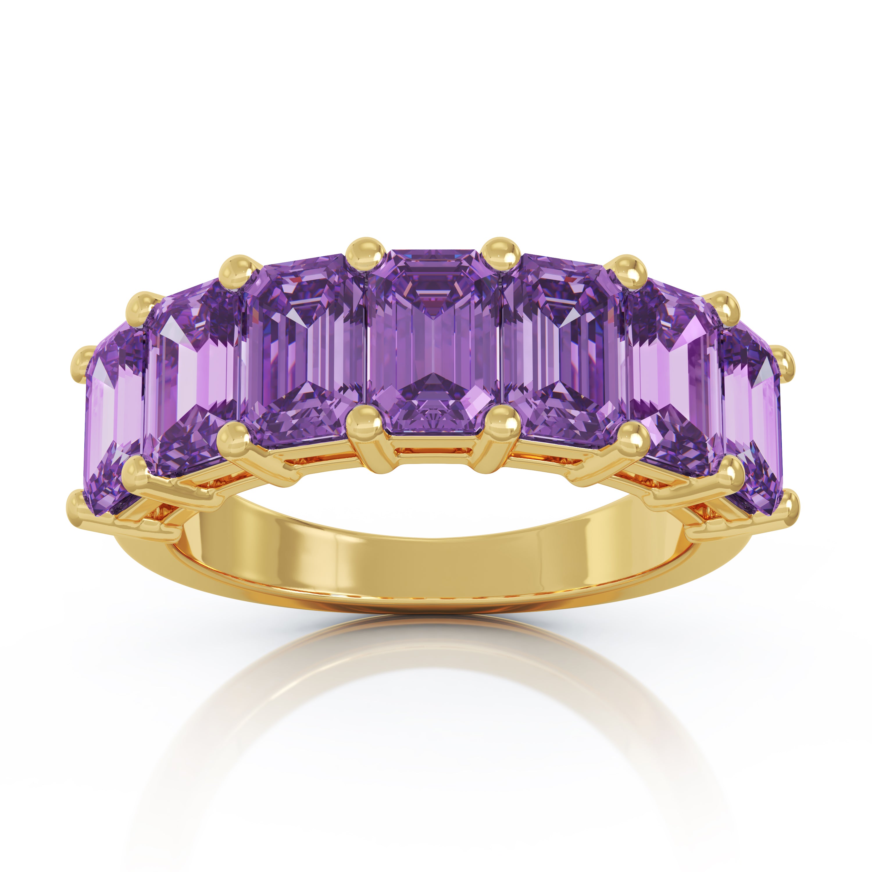 6x4MM Emerald Cut Gemstone Ring in 14K Gold