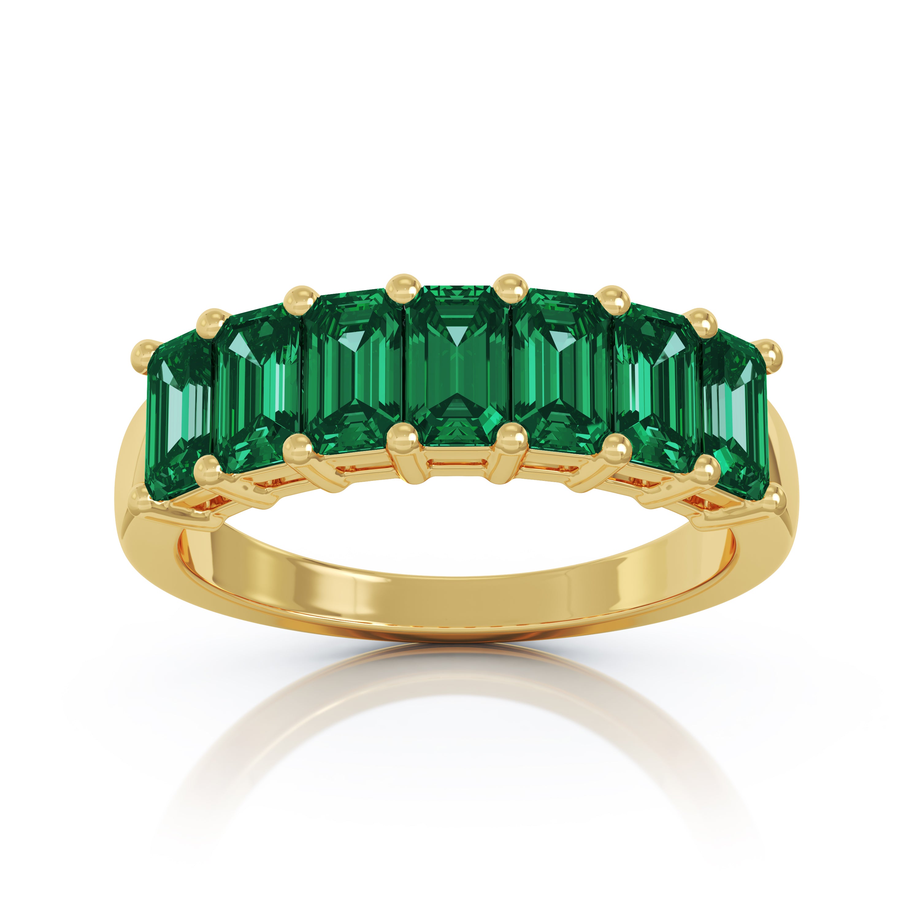 5x3MM Emerald Cut Multi-Sapphire Ring in 14K Gold