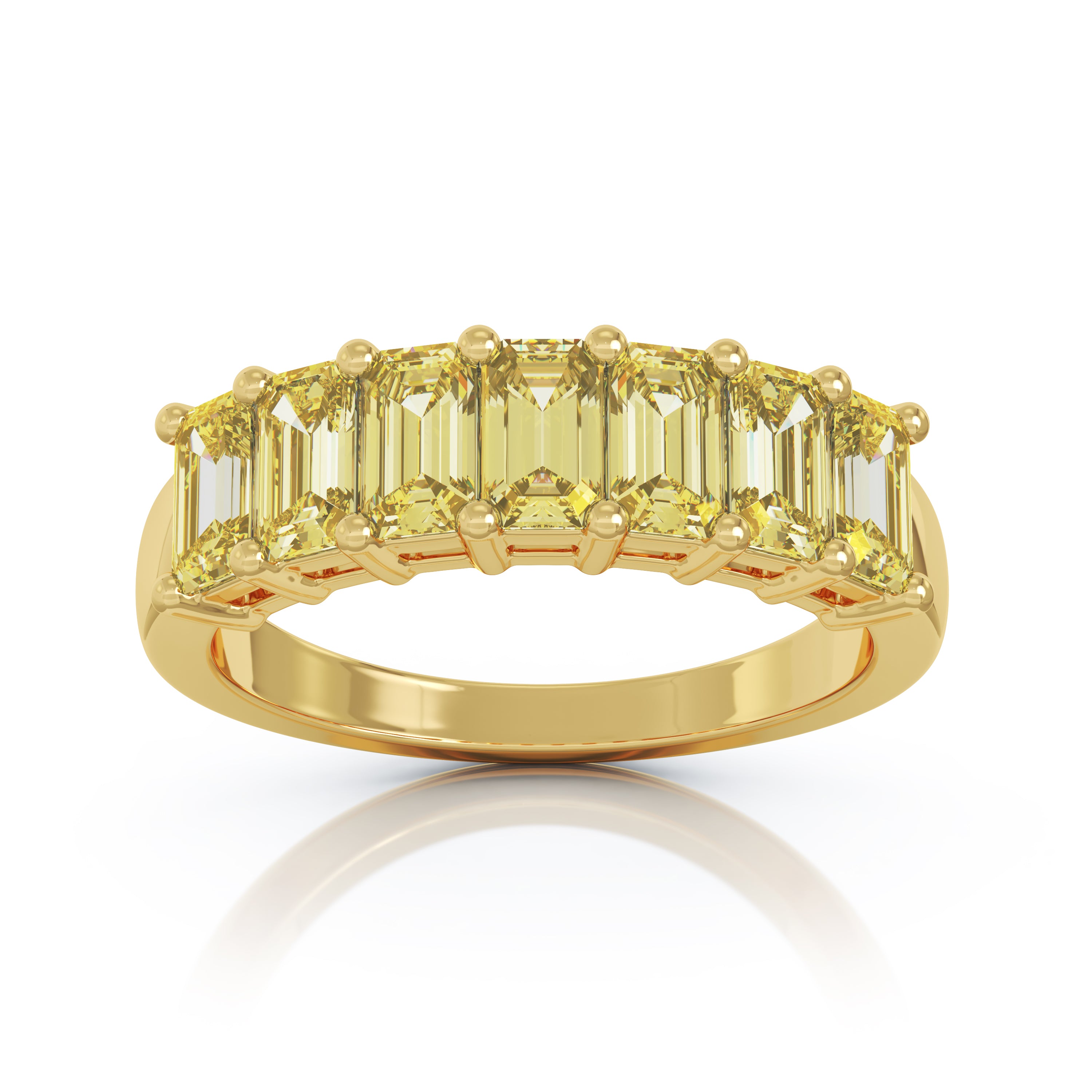 5x3MM Emerald Cut Multi-Sapphire Ring in 14K Gold