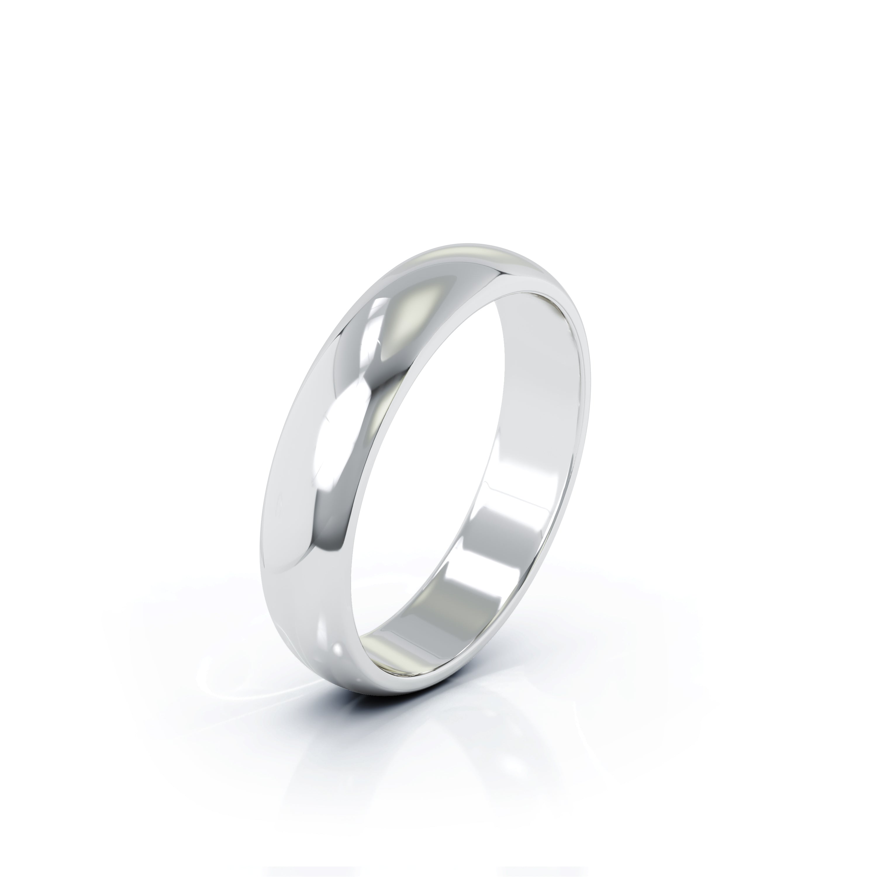 Domed Profile 4.5MM High Polished Wedding Band in 14K Gold