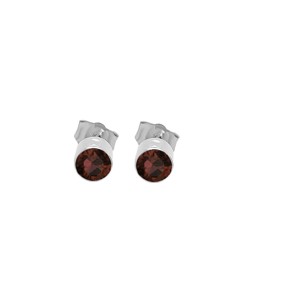 4MM Round Gemstone Stud Earrings in 14K Gold