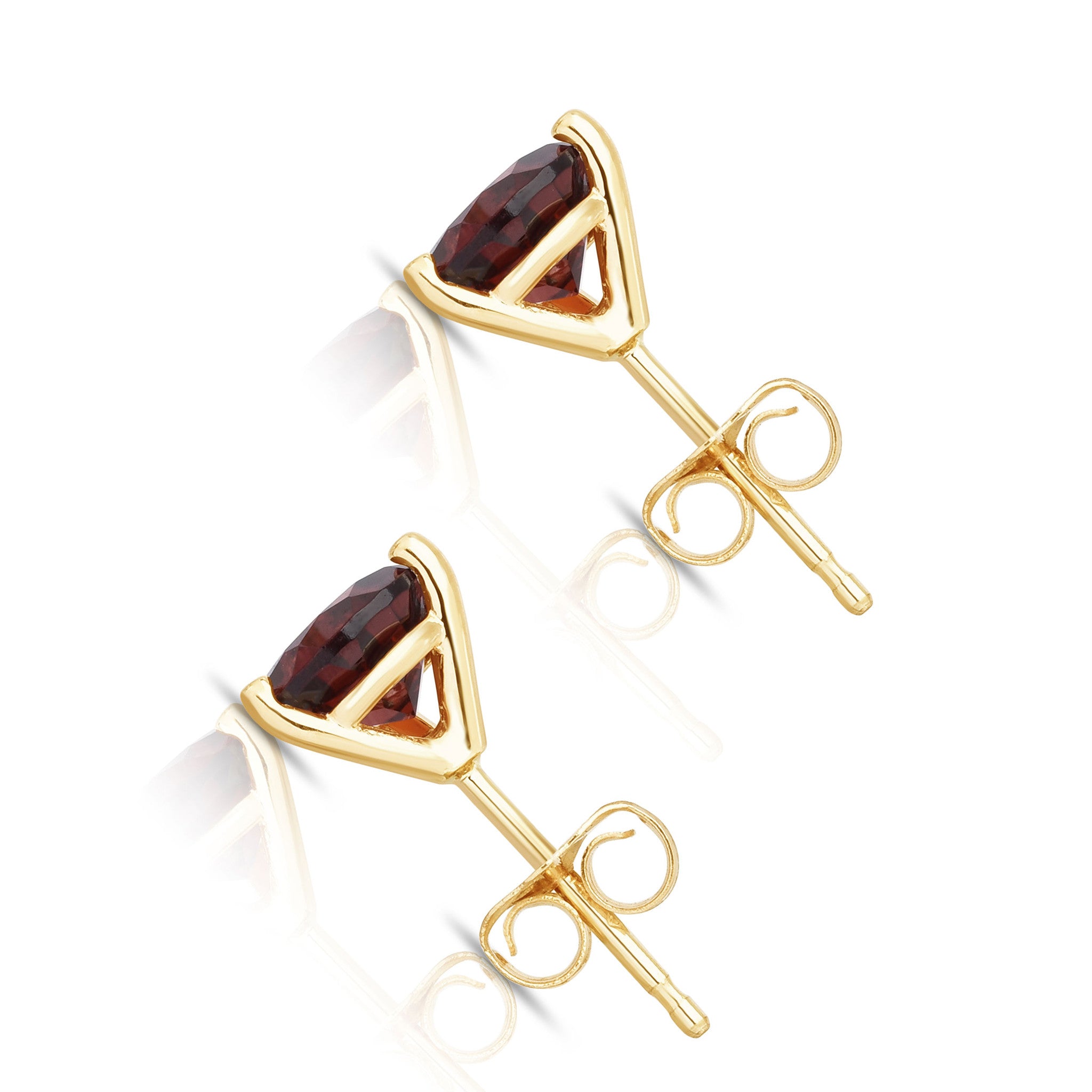 6MM Martini Round Gemstone Stud Earrings in 14K Gold