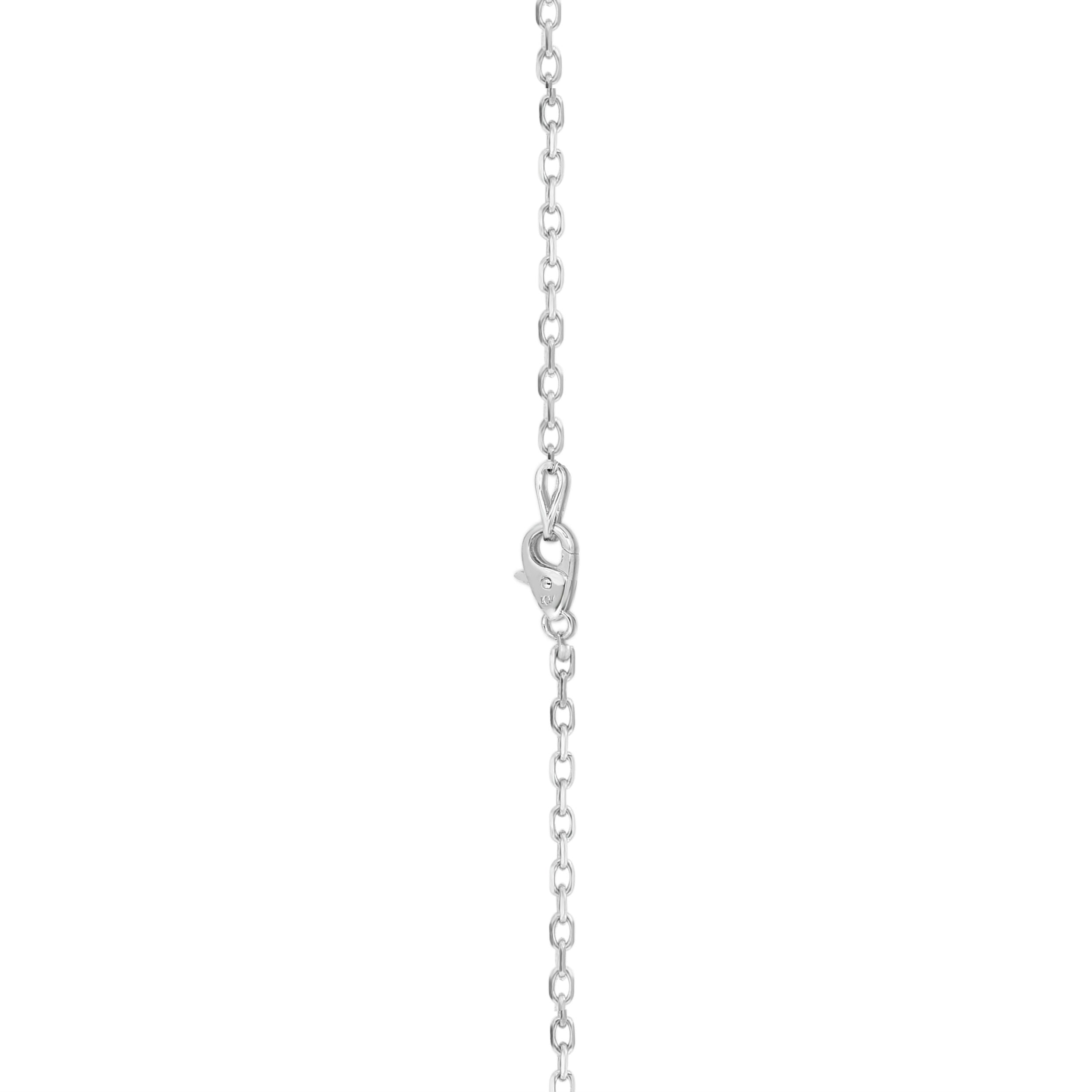 0.90Ct Diamond Large Heart Necklace, 18" Gold Chain in 14K Gold