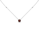 14K Gold 6 MM Gemstone & White Diamond Accent (0.06 Ct, G-H Color, SI2-SI3 Clarity) Necklace, 16"-18"