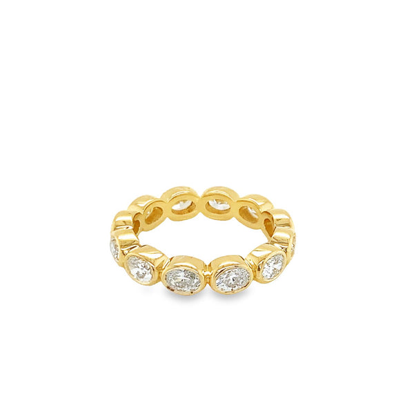 14K Gold Oval Diamond (2.22 Ct, G-H Color, SI1-SI2 Clarity) Eternity Ring