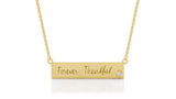 14K Gold Engravable Bar Necklace, 17"-18" / FREE ENGRAVING