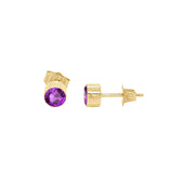 14K Gold Pear Shape Gemstone & Diamond (0.04 Ct, G-H Color, SI2-I1 Clarity) Mismatched Earring Set