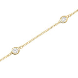 14K Gold Diamond (0.50 Ct, G-H Color, I1-I2 Clarity) 5 Station Bracelet, 7 Inches