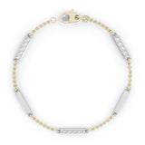 14K Gold Diamond & Gold Bar Chain Two-Tone Station Necklace, 7" (0.30 Ct, G-H, SI2-I1)