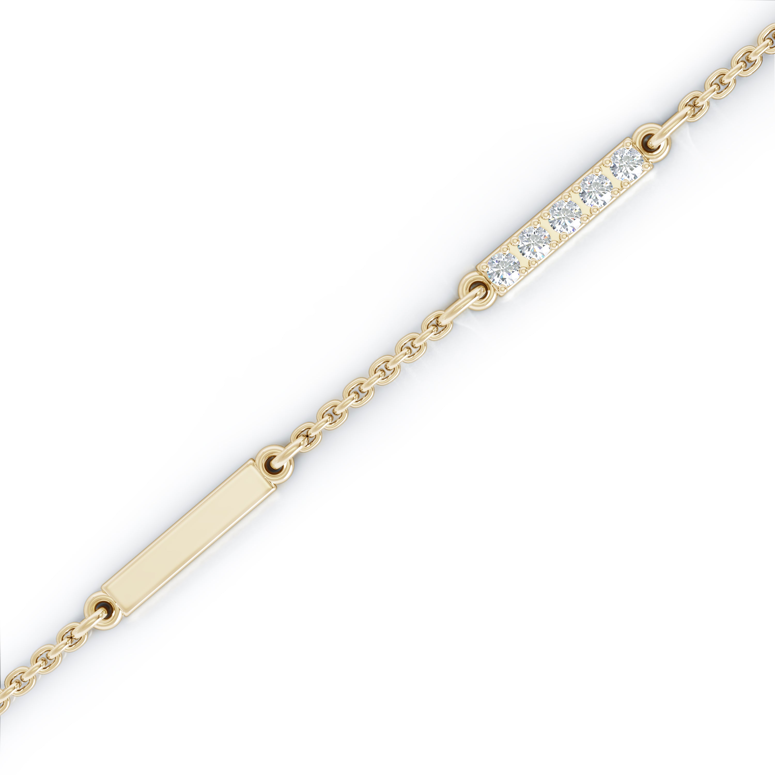 0.35Ct Diamond & Gold Bar Chain Station Earrings in 14K Gold