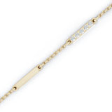 14K Gold Diamond & Gold Bar Chain Station Earrings (0.35 Ct, G-H, SI2-I1)