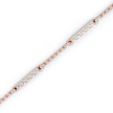 14K Gold Diamond Bar Chain Station Bracelet, 7" (0.50 Ct, G-H, SI2-I1)