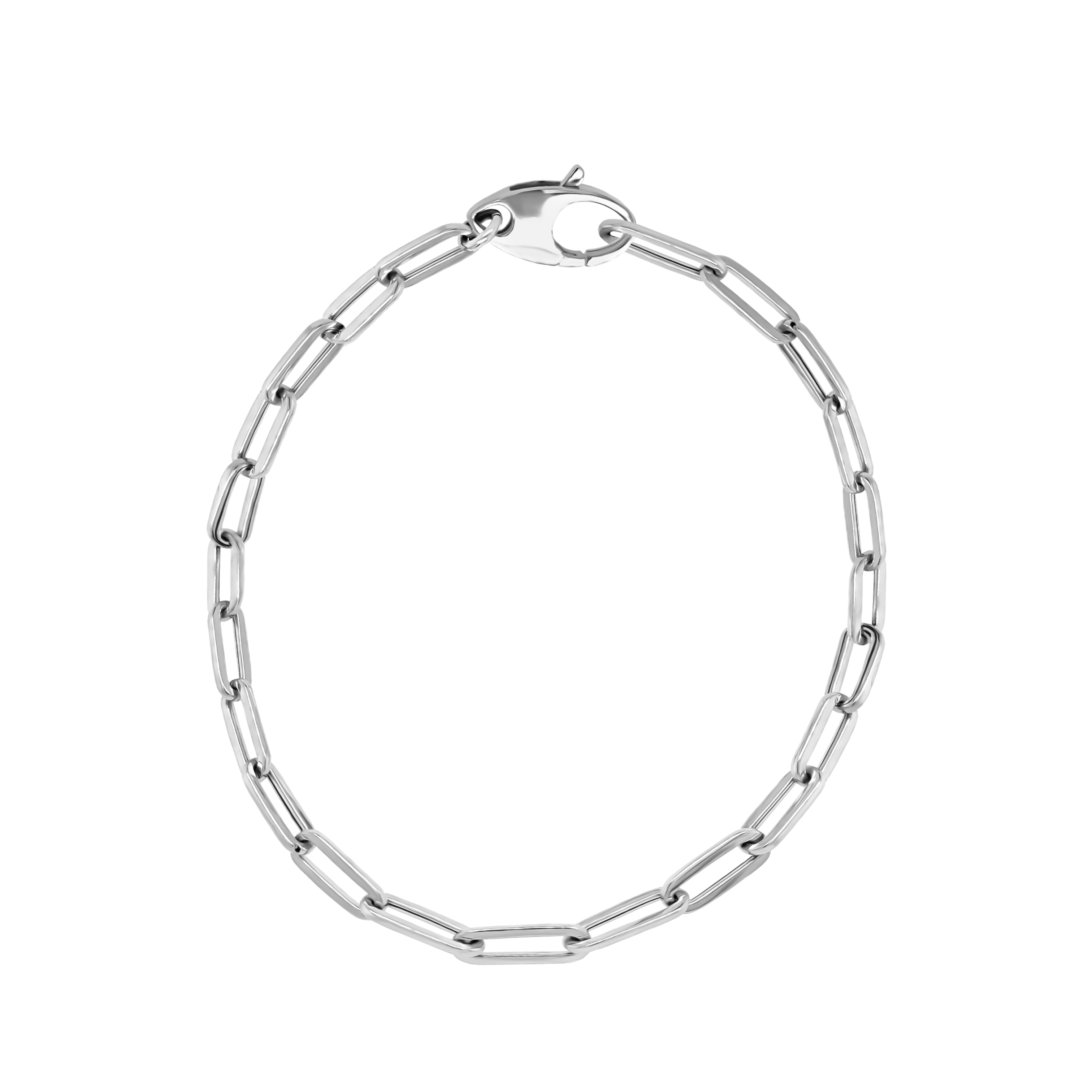 3.6MM Link Paperclip Link Chain Bracelet, 7.5" in 14K Gold