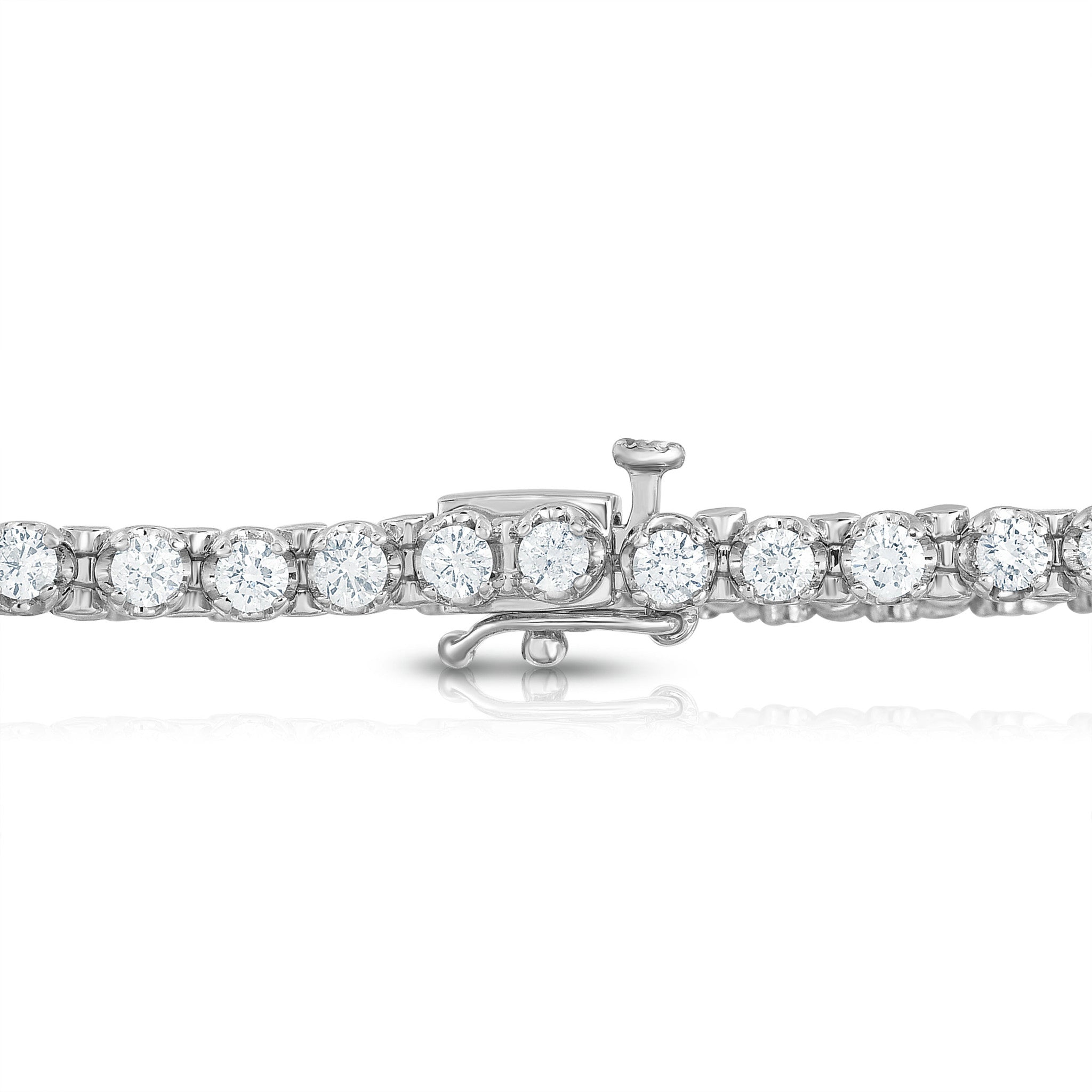 IGI Certified 3.00Ct Diamond Tennis Bracelet in 14K White Gold