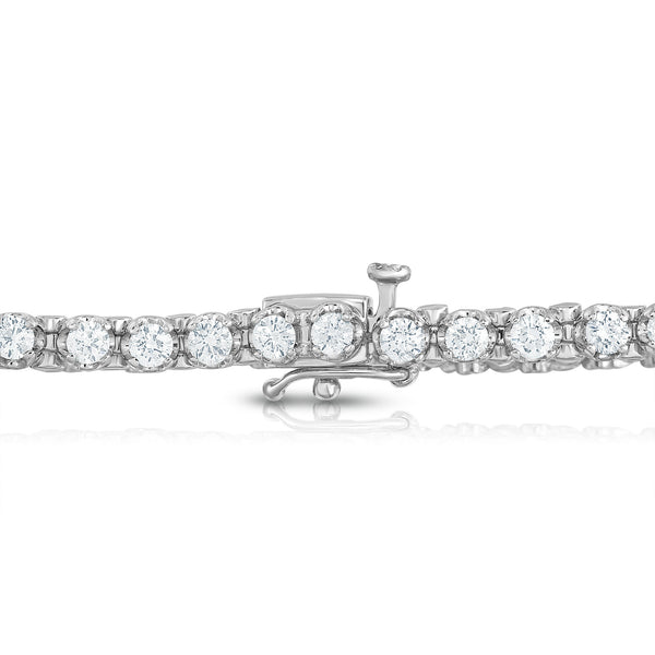 IGI Certified 14K White Gold Diamond (3 Ct, G-H Color, I1-I2 Clarity) Tennis Bracelet