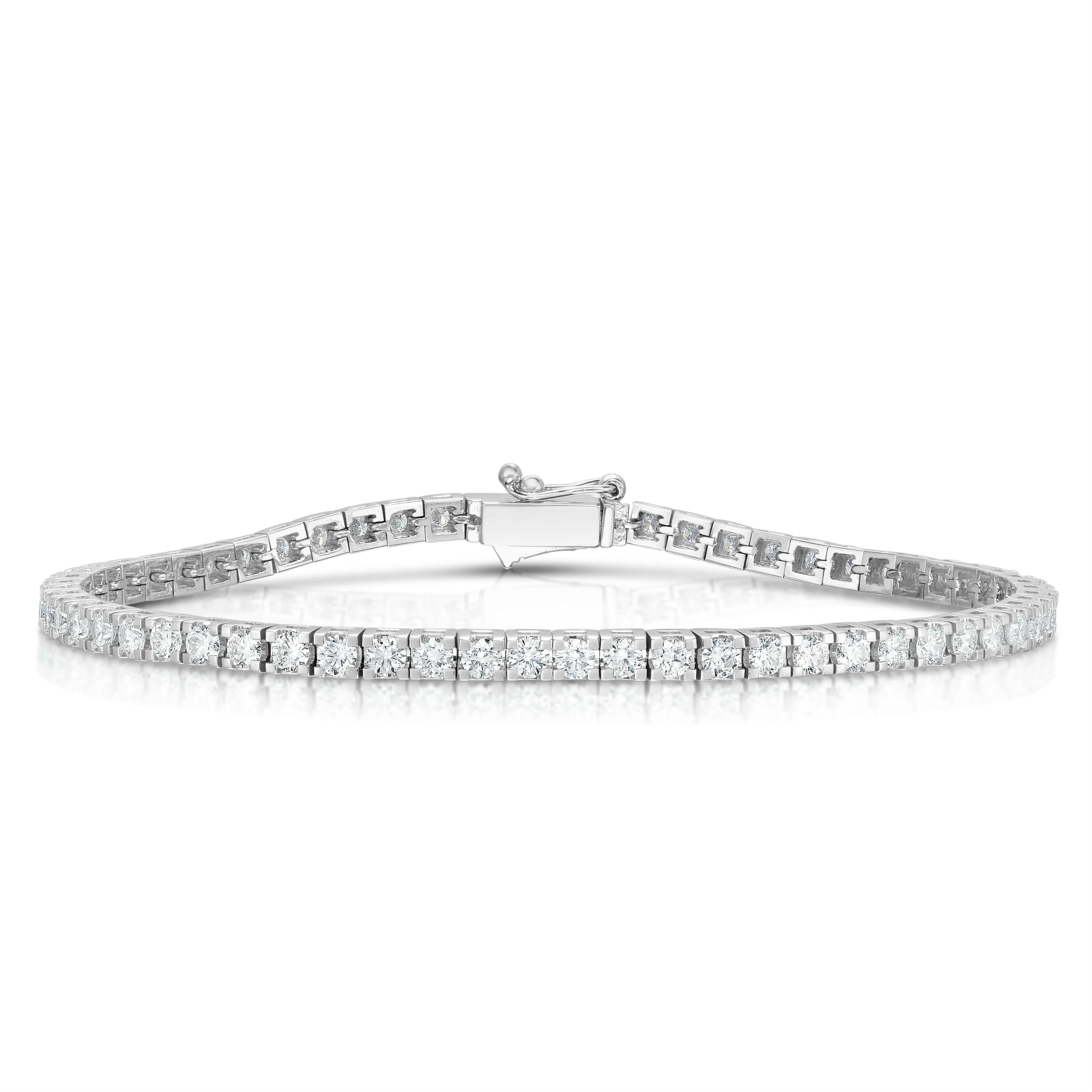 3.80Ct Diamond Tennis Bracelet in 14K White Gold