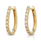 14K  Gold Diamond (0.22 Ct, G-H Color, I1-I2 Clarity) Hoop Earrings
