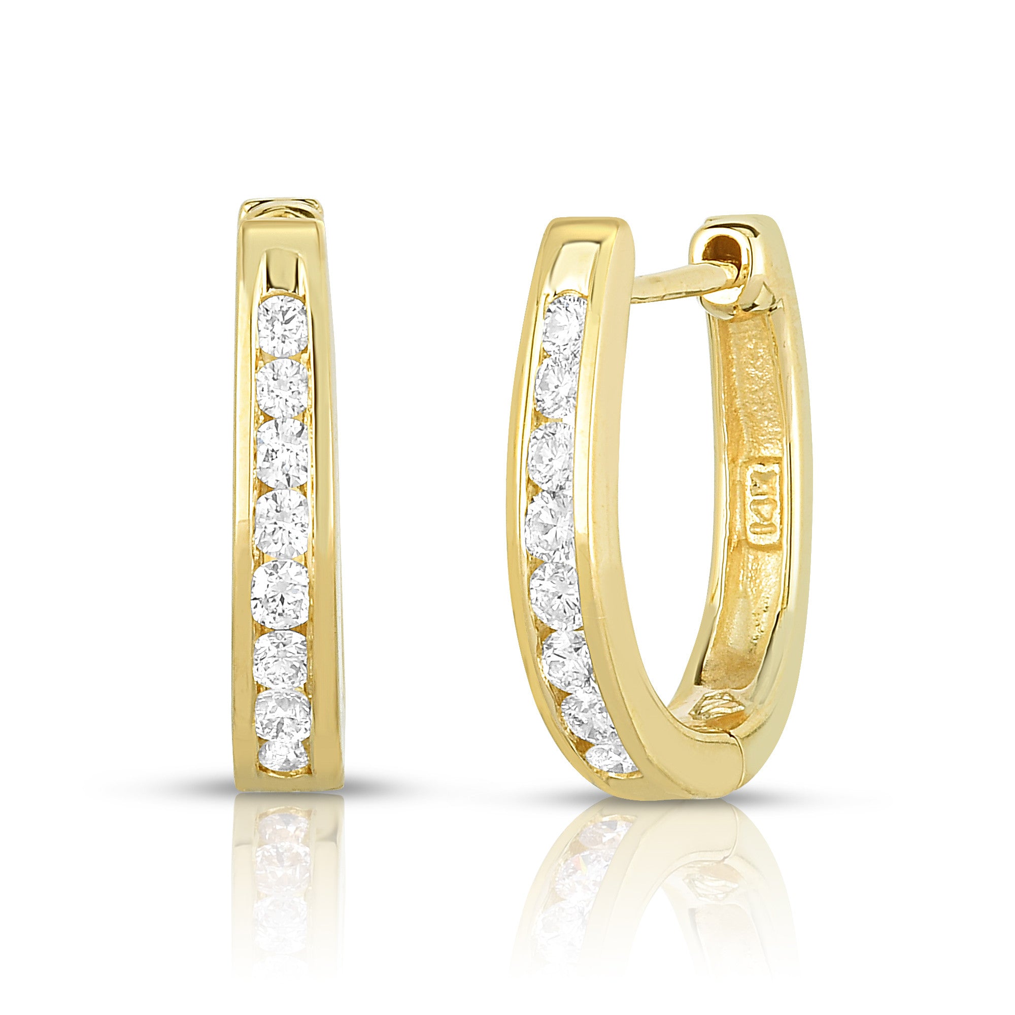 0.30Ct Diamond Huggie Earrings in 14K Gold