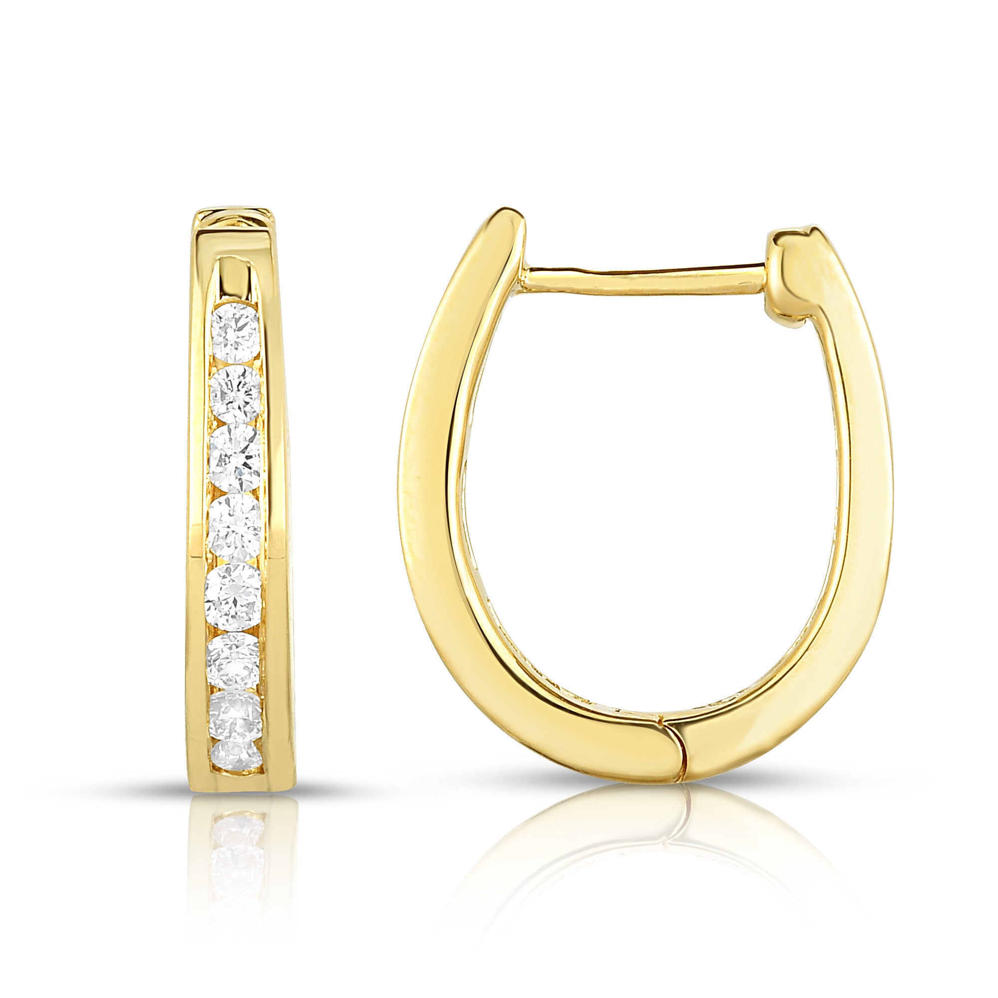 0.30Ct Diamond Huggie Earrings in 14K Gold