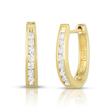 14K Gold Diamond (0.30 Ct, SI2-I1 Clarity, G-H Color) Huggie Earrings