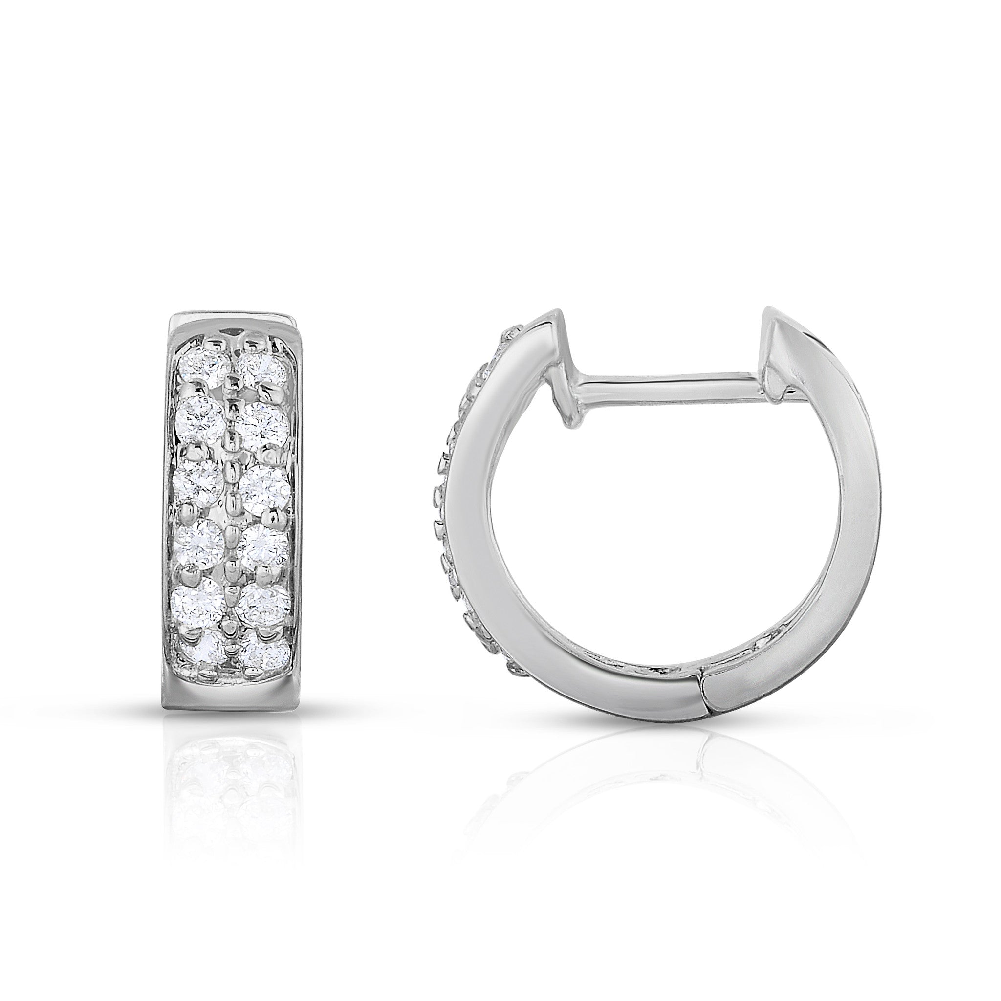 0.24Ct Diamond Huggie Earrings in 14K Gold