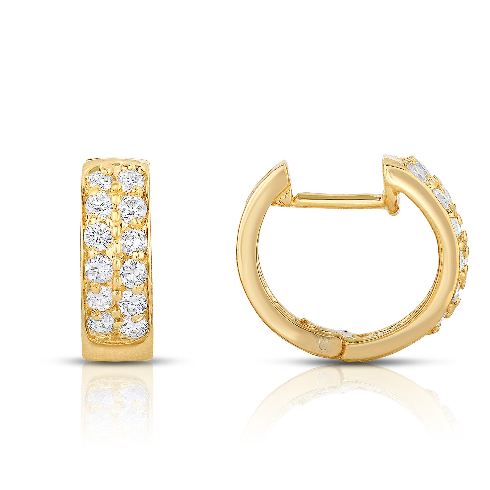 0.24Ct Diamond Huggie Earrings in 14K Gold