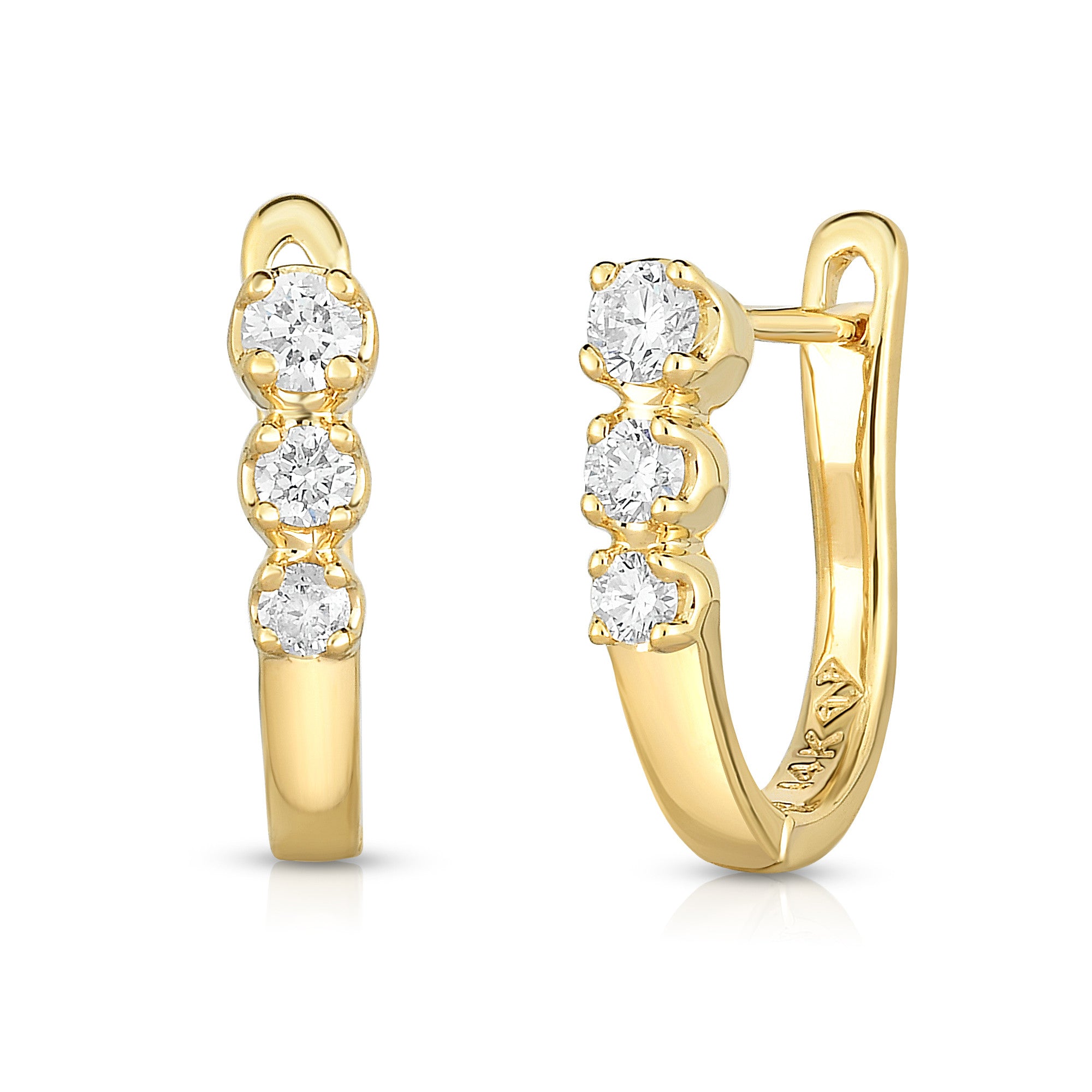 0.20Ct Diamond Huggie Earrings in 14K Gold