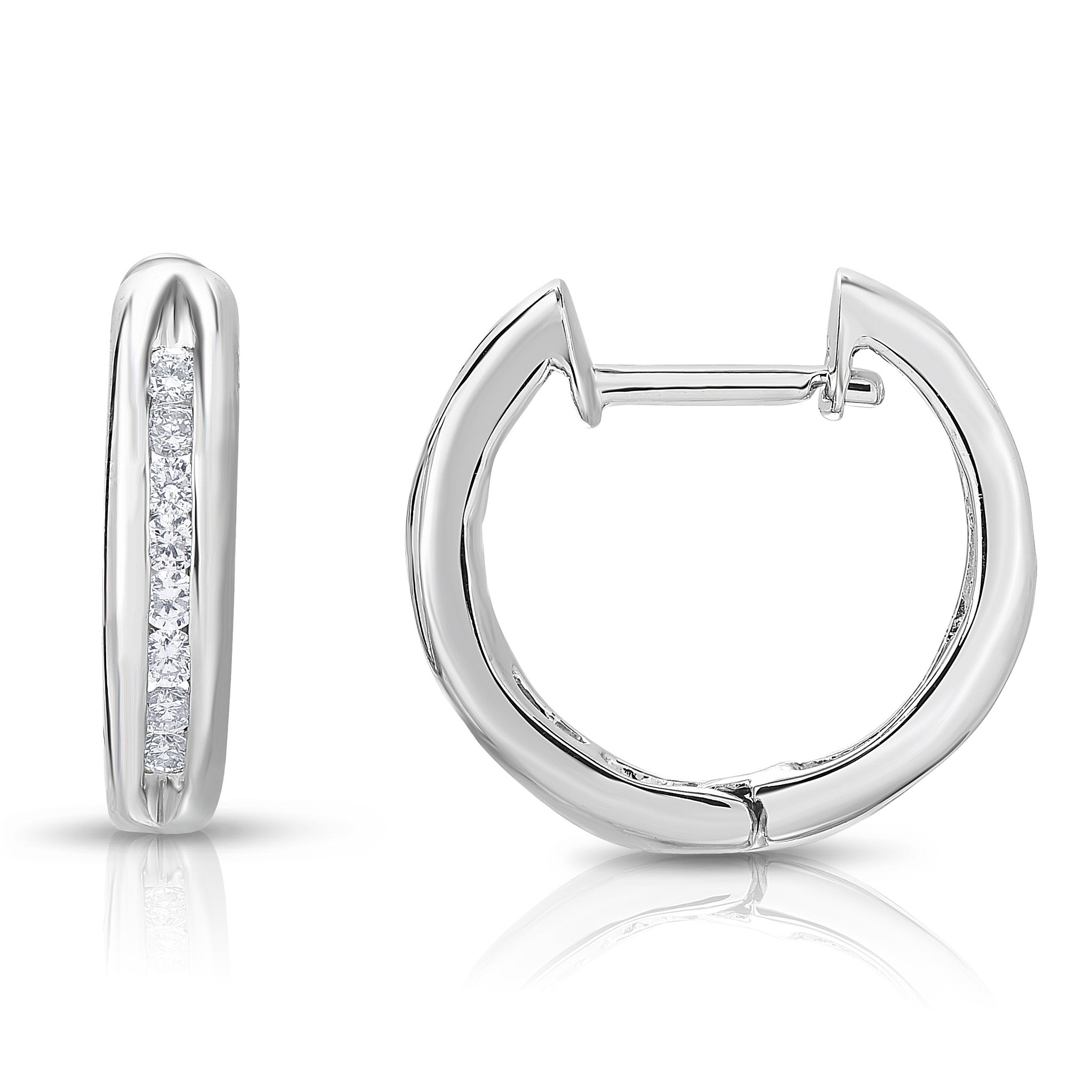 0.24Ct Diamond Hoop Earrings in 14K Gold