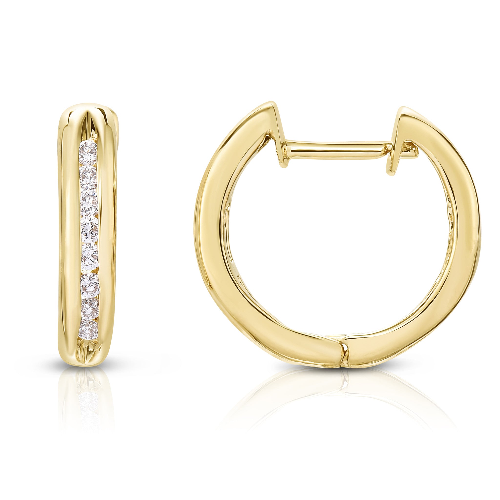 0.24Ct Diamond Hoop Earrings in 14K Gold