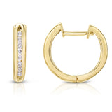 14K White Or Yellow Gold Diamond (0.24 Ct, I1-I2 Clarity, G-H Color) Hoop Earrings