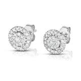14K Gold Diamond (0.35 Ct, SI2-I1 Clarity, G-H Color) Halo Stud Earrings