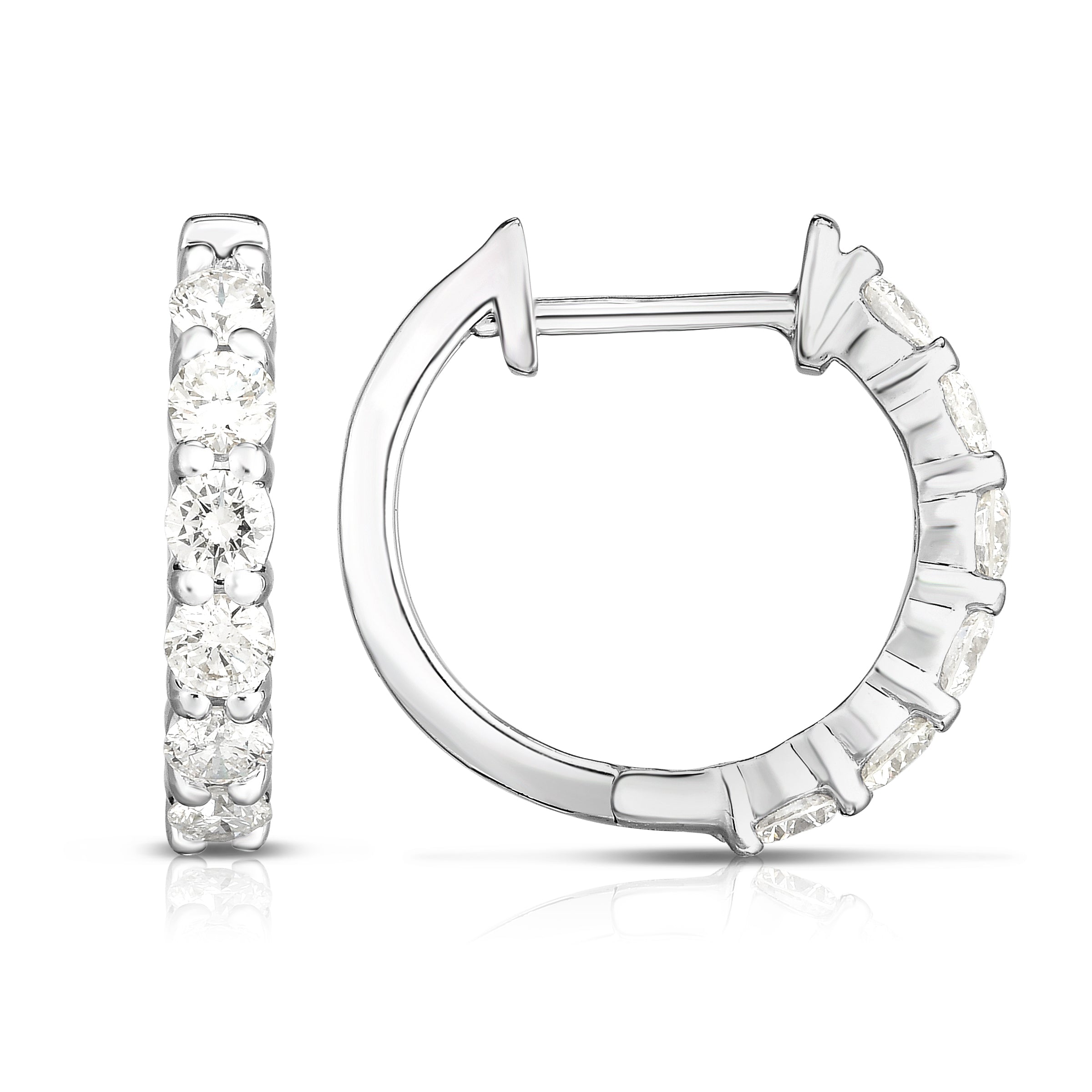 0.75Ct Diamond Huggie Hoop Earrings in 14K Gold