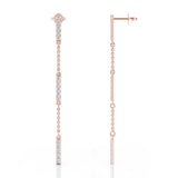 14K Gold Diamond Bar Chain Station Earrings (0.50 Ct, G-H, SI2-I1)