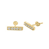 14K Gold Diamond Bar Earrings (0.20 Ct, G-H Color, SI2-I1 Clarity)
