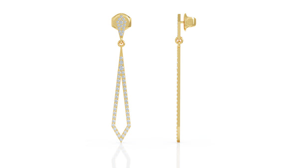 14K Gold Diamond Drop Earrigns (0.75 Ct, G-H Color, SI2-I1 Clarity)