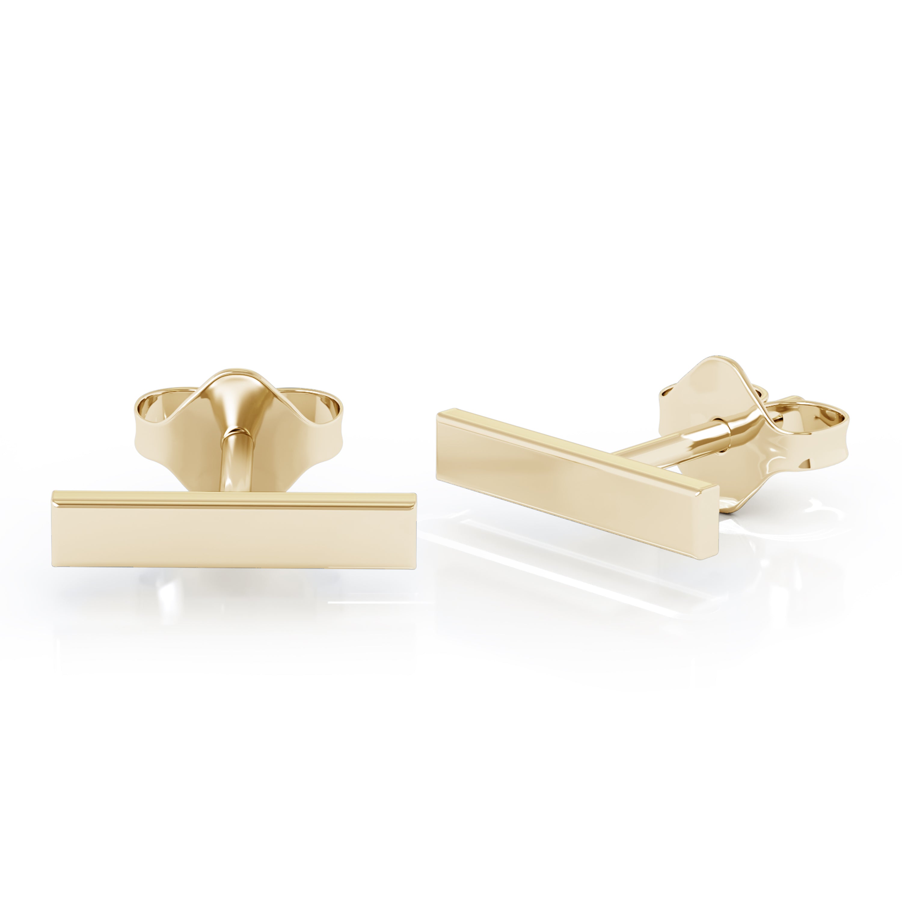 Gold Bar Earrings in 14K Gold