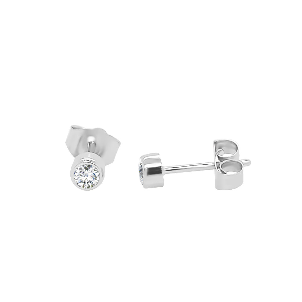 0.20Ct Diamond Bezel Stud Earrings in 14K Gold