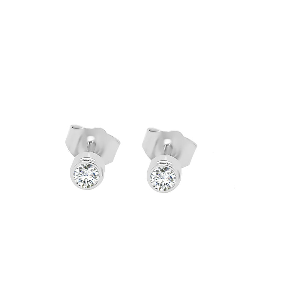 0.20Ct Diamond Bezel Set Stud Earrings in 14K Gold