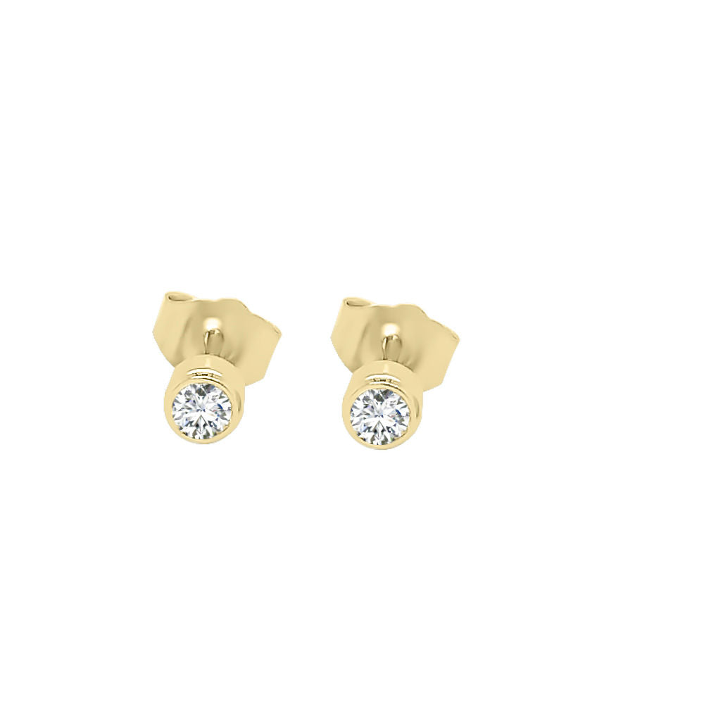 0.20Ct Diamond Bezel Stud Earrings in 14K Gold