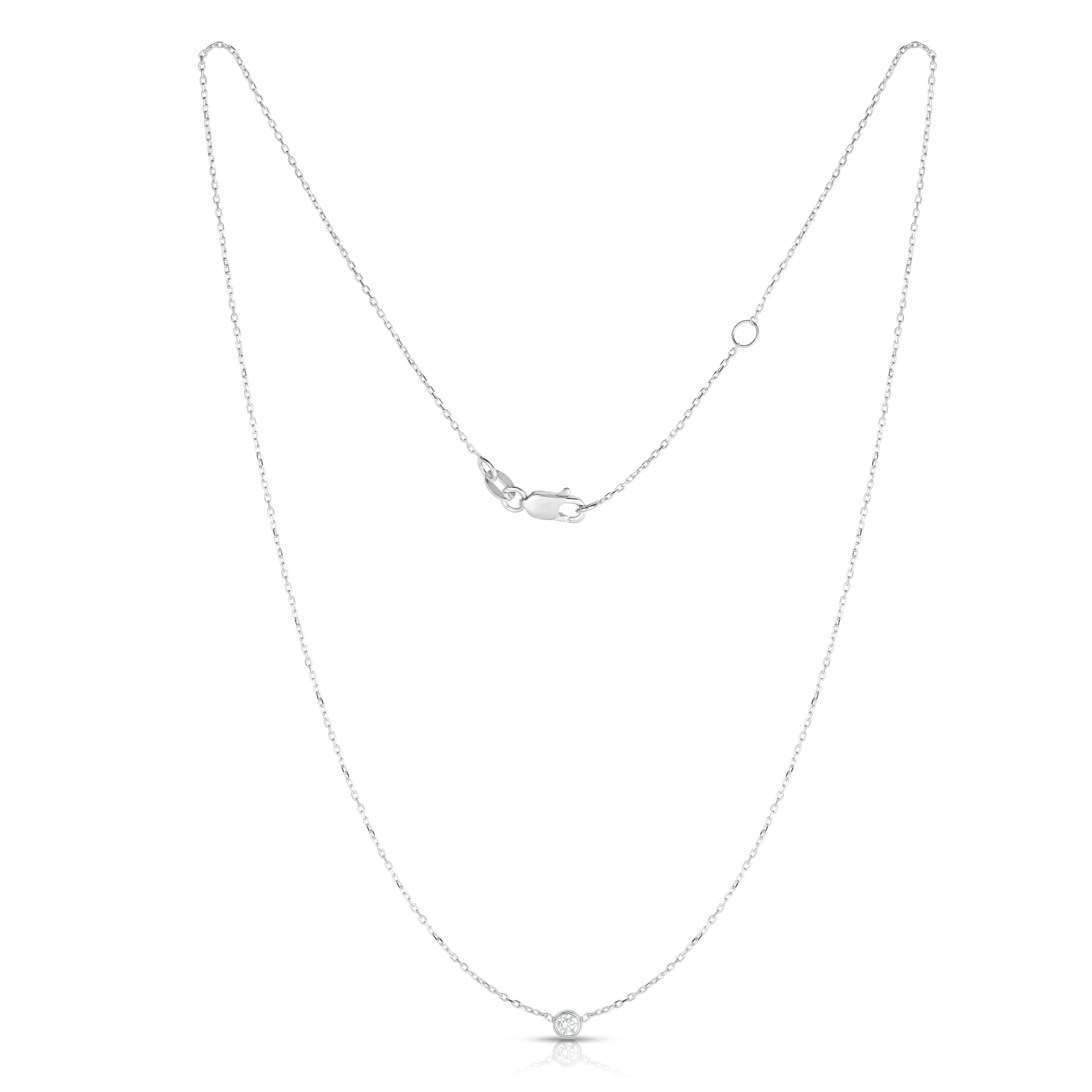 white gold bezel solitaire necklace