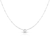 white gold diamond bezel necklace
