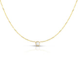 yellow gold bezel solitaire necklace