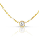 diamond bezel solitaire necklace 