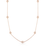 14K Gold Diamond (0.70 Ct, G-H Color, SI2-I1 Clarity) 7 Station Cluster Necklace, 18 Inches
