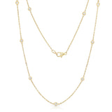 14K Gold 10 Station Diamond Necklace (1 Ct, G-H, I1-I2), 18 Inches