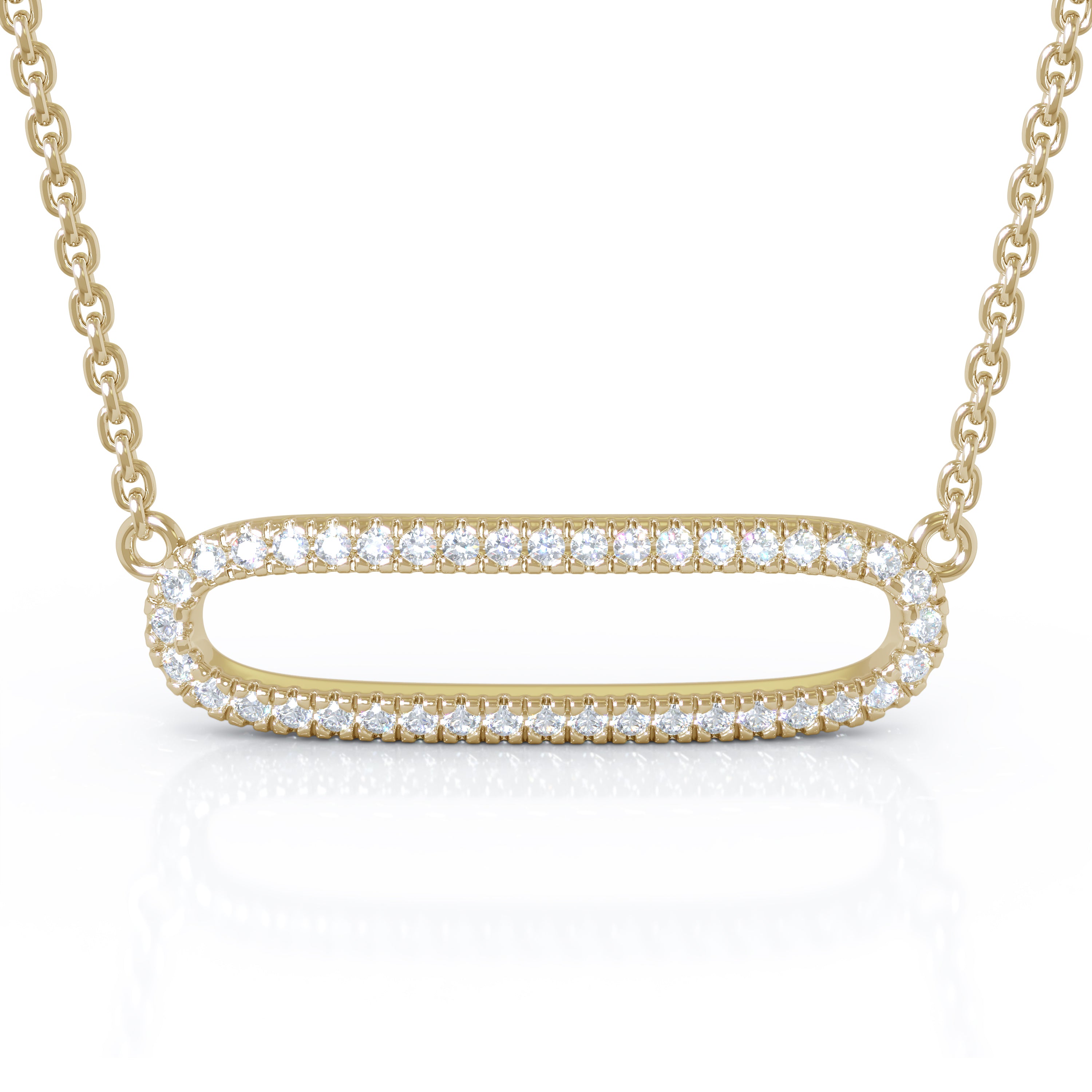 0.25Ct Diamond Paperclip Link Necklace in 14K Gold