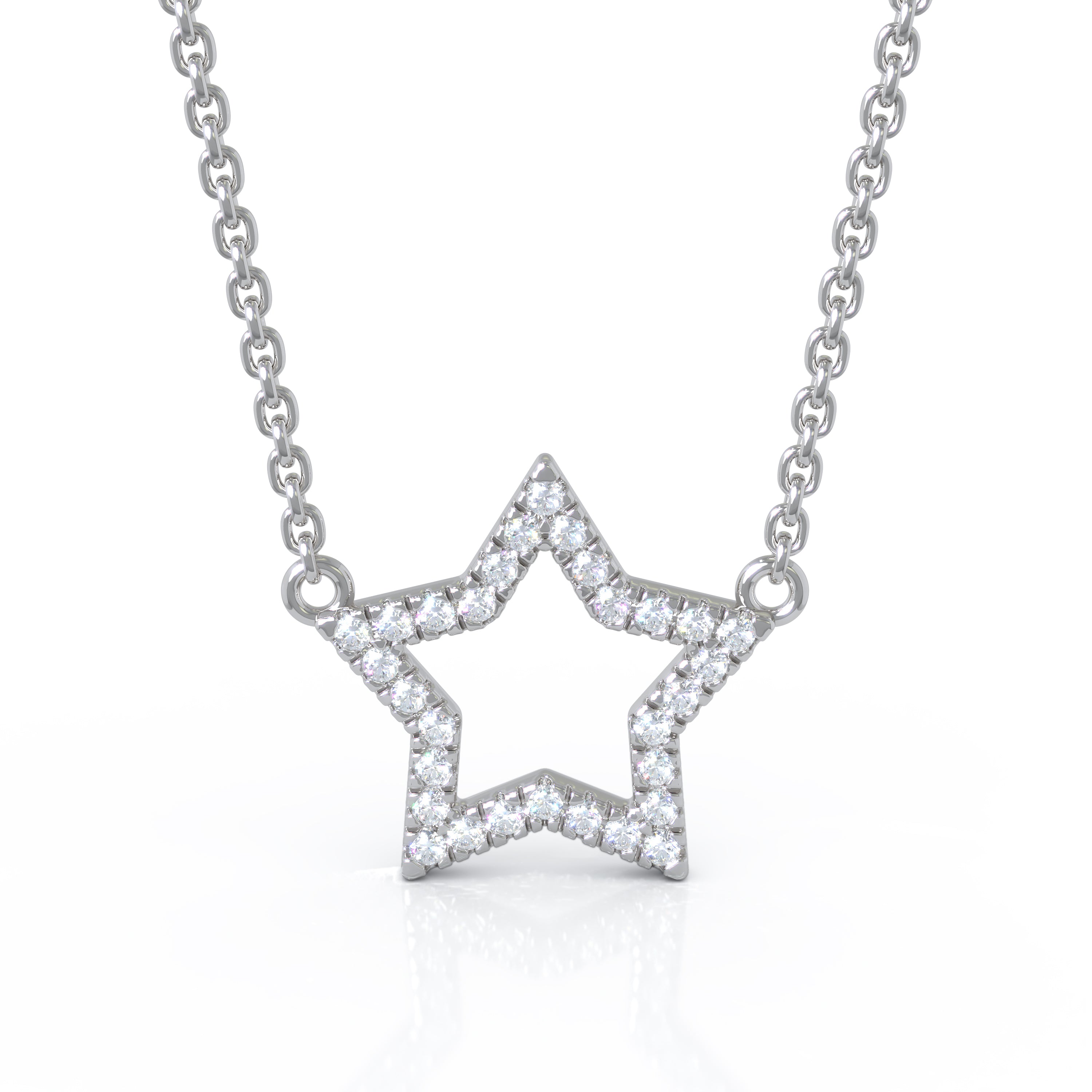 0.20Ct Diamond Star Necklace in 14K Gold